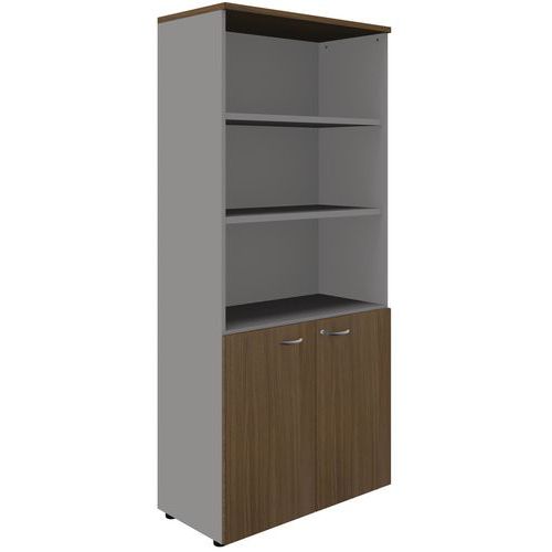 Bibliotheque 2 Portes Basses Hauteur 200 Cm Chene Clair