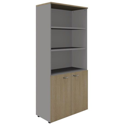 Armoire Haute Portes Vitrees Hauteur 200 Cm Chene Clair