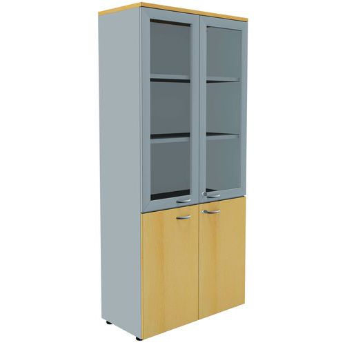 Armoire Haute Portes Vitrees Hauteur 200 Cm Hetre