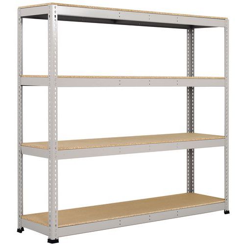 Rayonnage Manutan Rapid 1 2440x2440x455 4 Tablettes Agglo Époxy Bleu