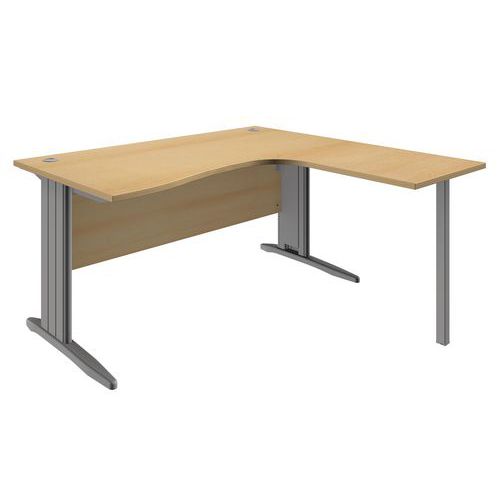 Bureau Compact Ticka Pieds L Droite - Hetre L160xp120 Cm