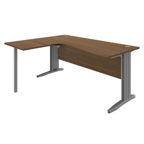 Bureau Compact Ticka Pieds L Gauche - Noyer L160xp120 Cm