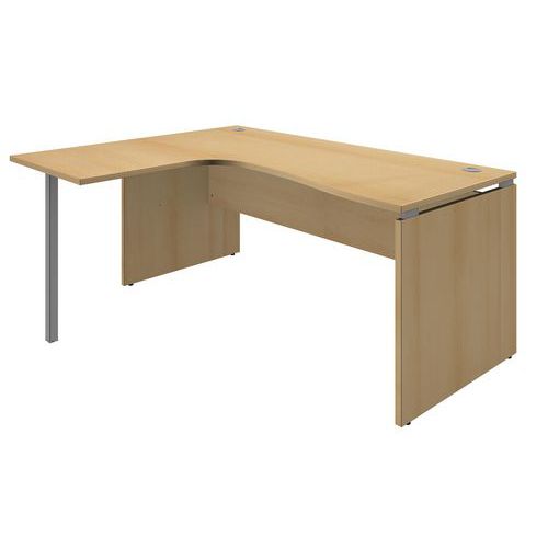 Bureau Compact Square Panneau Gauche - Hetre 160x140 Cm
