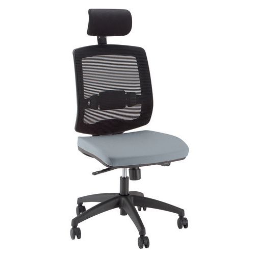 Linea Fabbrica - Chaise de bureau New Malice Gris - Tissu, Synchrone, Renfort lombaire - Confort et Ergonomie