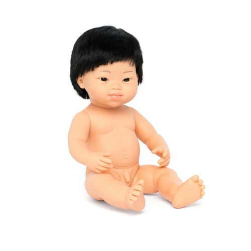 Bébé garçon asiatique cheveux syndrome Down 38cm thumbnail image 1