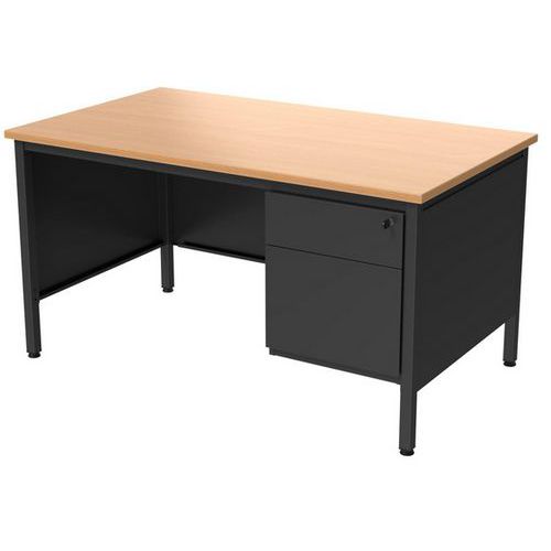Bureau Min L160 Merisier Avec Caisson Confort 2