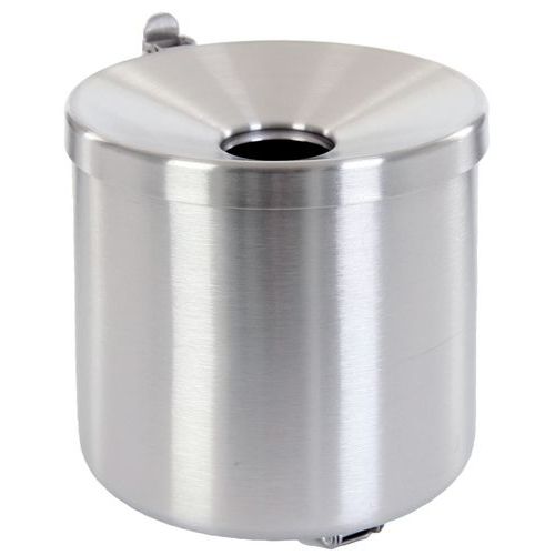 Cendrier Mural Manutan - 1.5l - Inox Brossé