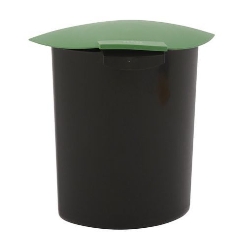 Compartiment 6l Avec Couvercle Pour Corbeille 30l Noir/vert