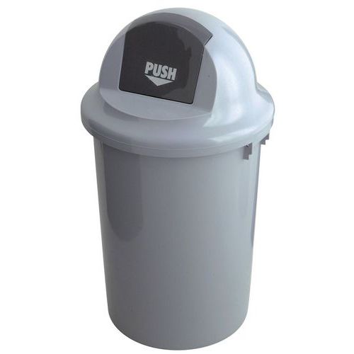 Conteneur Avec Couvercle 60l Volet Abattant Gris