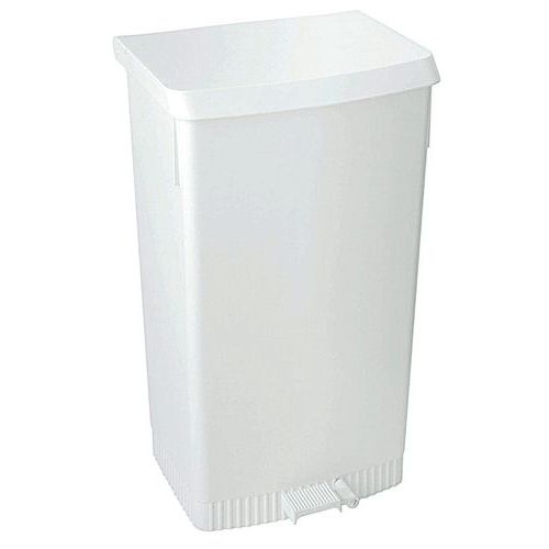 Poubelle à Pédale Avec Support De Sac 60l Blanc