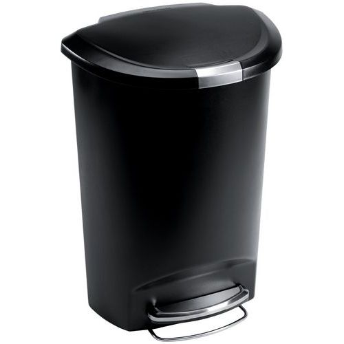 Poubelle à Pédale En Plastique Demi-lune 50l Noir