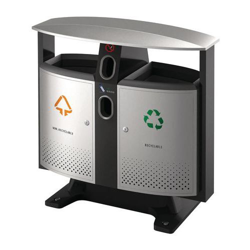 Poubelle d'extérieur Design piles et tri sélectif - 2 X 39 L Poubelle d'extérieur Design piles et tri sélectif - 2 X 39 L