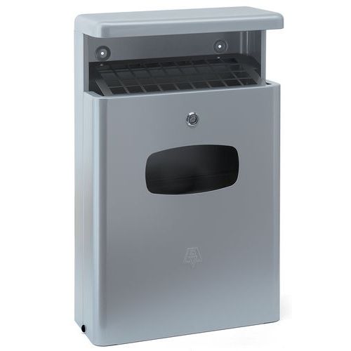 Poubelle D'extérieur Avec Protégée Pluie 16l Gris