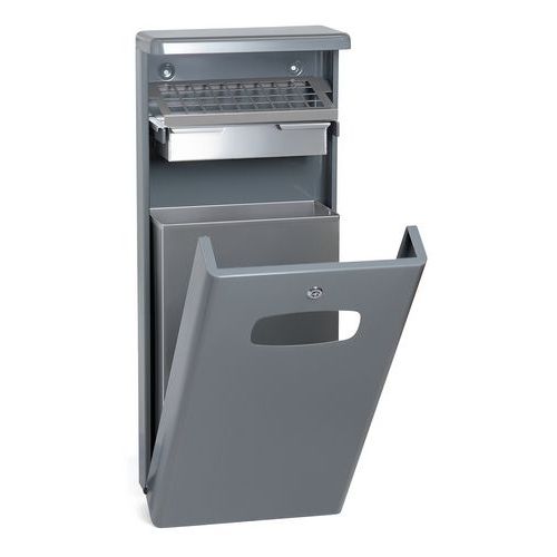 Poubelle D'extérieur Protégée Pluie 32l Gris