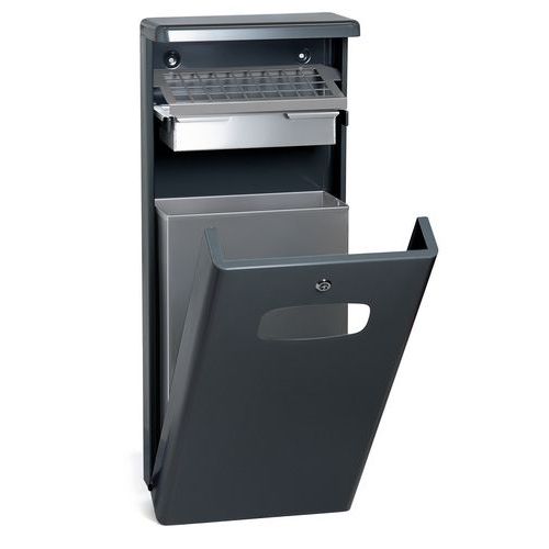 Poubelle D'extérieur Protégée Pluie 32l Anthracite