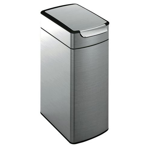 Poubelle Slim Touch-bar 40l Inox Mat