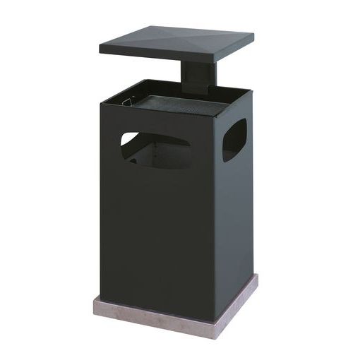 Poubelle-cendrier Couvercle Amovible 80l Anthracite