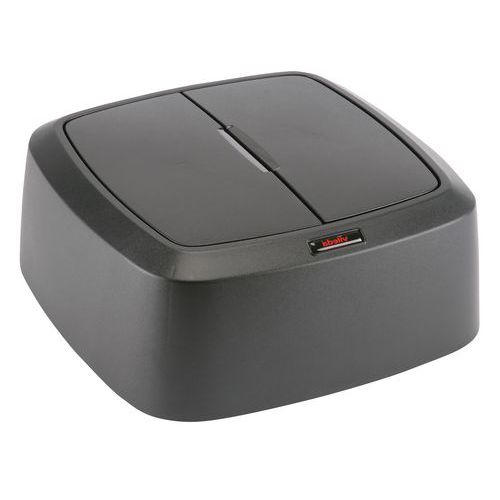 Couvercle À Clapets Carré Noir Pour Poubelle Iris