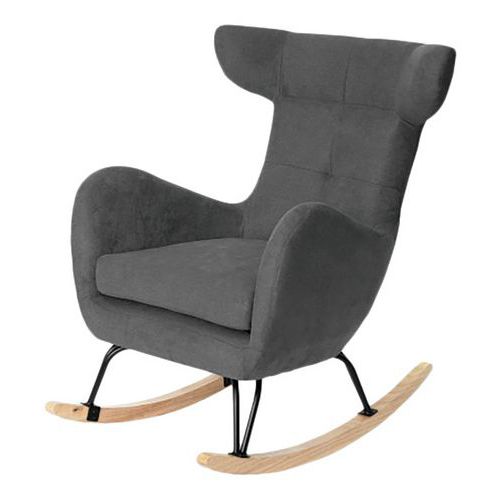 Fauteuil à Bascule Amberes Gris Foncé