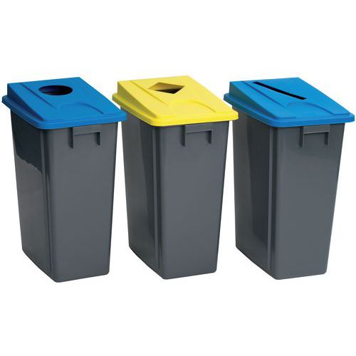 Poubelle avec couvercle 10L tri déchets recyclage jaune bleu rouge vert 