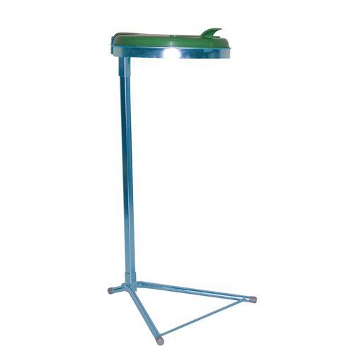 Support Sac Galvanisé 120l Couvercle Vert Plastique