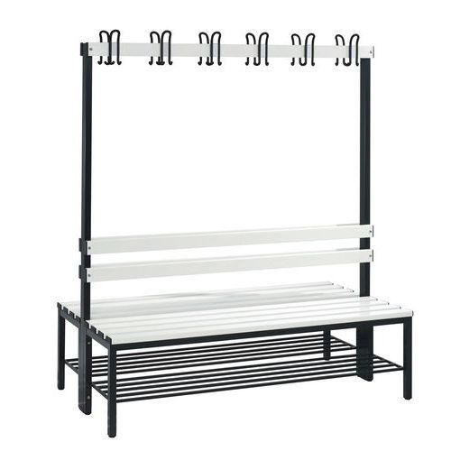Banc Pvc à Patère Double Face à Dossier+grille L1500