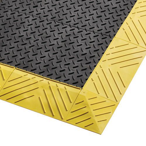 Caillebotis Antifatigue En Pvc - Noir/jaune - 107x183x2.5cm