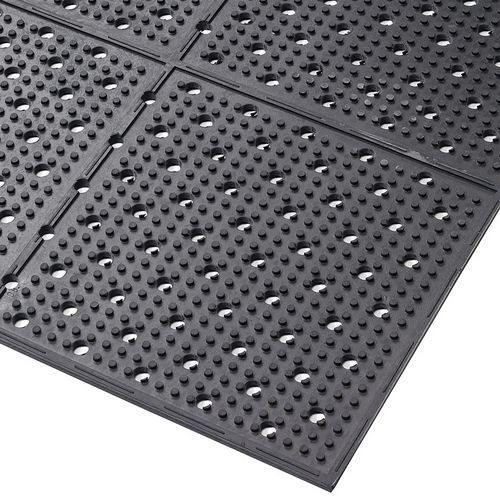 Notrax - Tapis antidérapant réversible perforé Noir 91x122cm - Usage intensif - Caoutchouc recyclé 30%