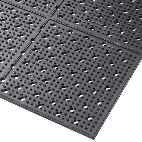 Notrax - Tapis Antidérapant Réversible Perforé Noir 91x244cm - Usage Intensif - Caoutchouc Recyclé 30%