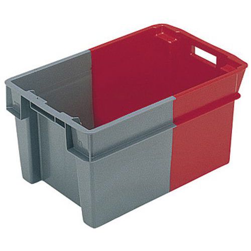 Bac Gerbable Emboitable 50l Bicolore Gris/r Ouge