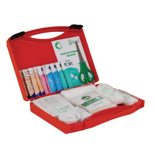 Coffret de secours 1 à 4 personnes - Polypropylène rouge Coffret de secours 1 à 4 personnes - Polypropylène rouge