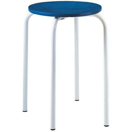 Tabouret 4 Pieds Assise Bois Ass H Min:50 Cm Ass H Max:50 Cm