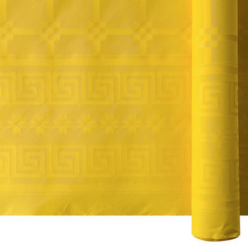 Nappe Damassée Papier Jaune En Rouleau De 25 M