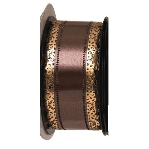 Ruban Charlotte à Dentelle Marron Longueur 23m