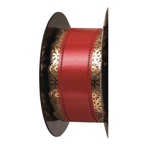 Ruban Charlotte à Dentelle Rouge Longueur 100m