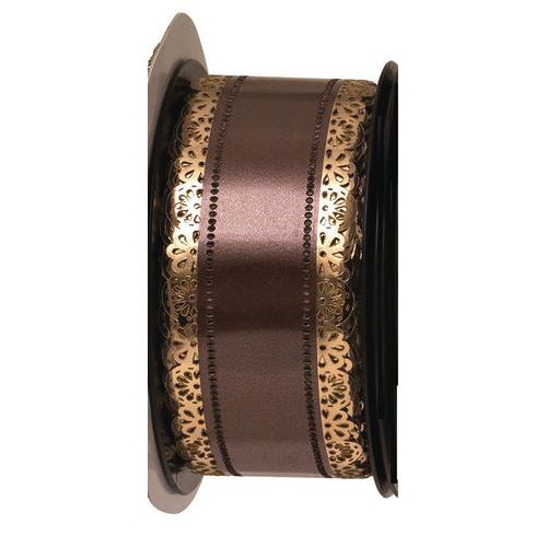 Ruban Charlotte à Dentelle Marron Longueur 100m