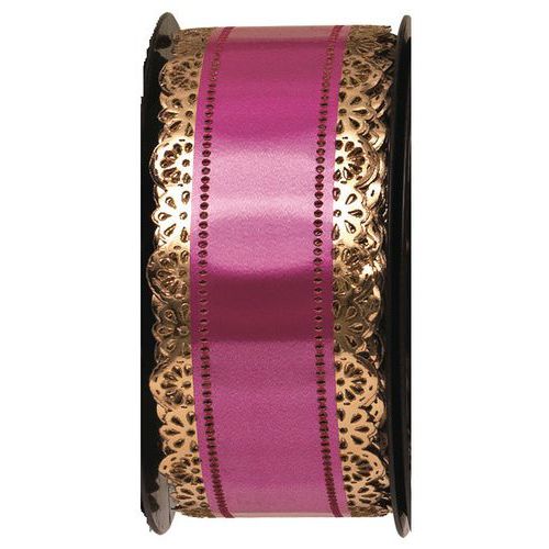 Ruban Charlotte à Dentelle Fushia Longueur 100m