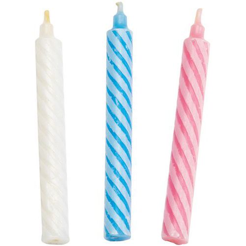 Bougies Torsadées Grand Modèle Assorties Diamètre 10mm