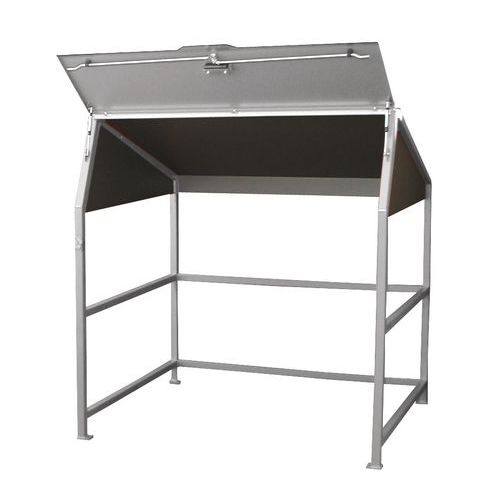 Bauer - Abri pour conteneur Secomat Gris Métal - 155x136x165 cm - 93 kg - Gestion des déchets
