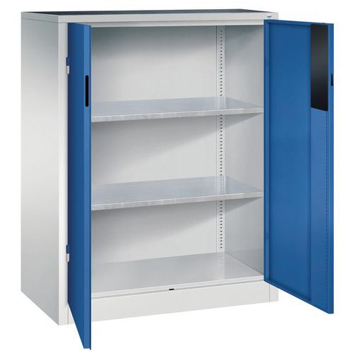 Armoire pour charges lourdes - 2 tablettes, Dimensions 930x1000x500 mm, Bleu gentiane - CP