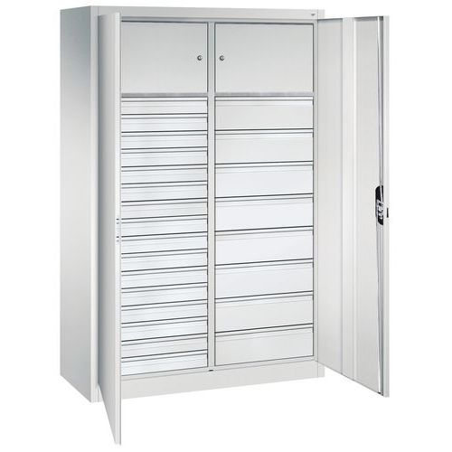 Armoire Haute 24 Tiroirs L X P = 1200 X 500 M Gris 7035
