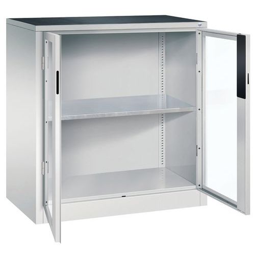 Arm. Portes Vitrées 1 Tablette 93 X 100 X 50 7035 Gris Clair