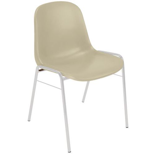 Chaise Coque Piètement Alu Beige Clair