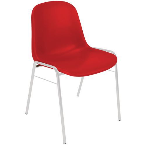 Chaise Coque Piètement Alu Rouge