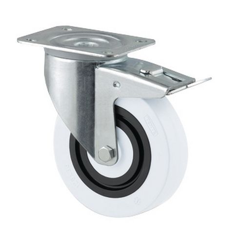 Roulette Pivotante à Frein à R Hauteur = 128mm