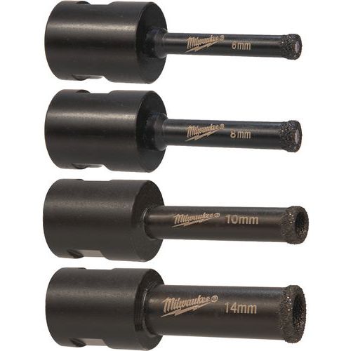 Set 4 Foret Diamants M14 (6-8-10-14 Mm)