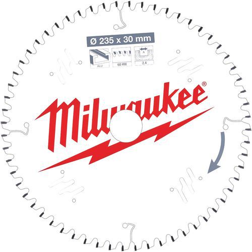 Lame Scie Circulaire Alu 235x30x24/60 Plate Neg