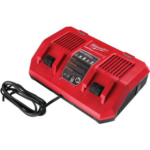 Milwaukee - Chargeur Rapide Double M18 DFC 18V - 1 Batterie 6 Ah Incluse - Charge Rapide et Efficace