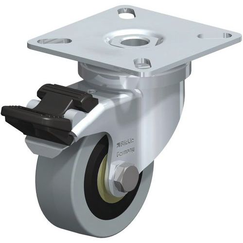 Roul. Piv+fr Platine D=50mm F=40kg Moy. Bil Le Bdg Caout.