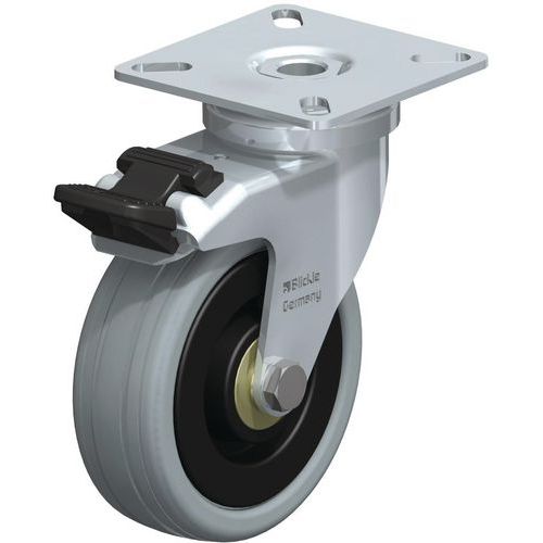 Roul. Piv+fr Platine D=75mm F=60kg Moy. Bil Le Bdg Caout.